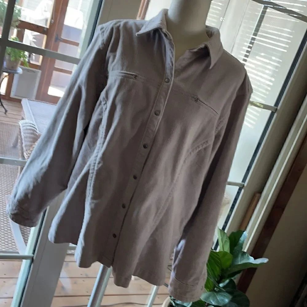 Cabela’s tan snap front corduroy shirt.